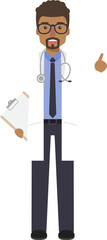 Black male doctor working, medical staff.