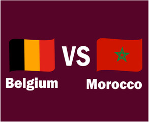 Belgium And United States Flag Ribbon With Names Symbol Design Europe And Africa football Final Vector European And African Countries Football Teams Illustration