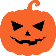 Halloween scary pumpkin face isolated illustration