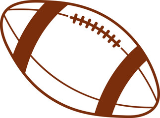 Brown football outlline isolated illustration