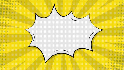 Pop art Comic Background with vintage speech bubble on yellow