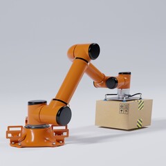 robotic arm lifting boxes