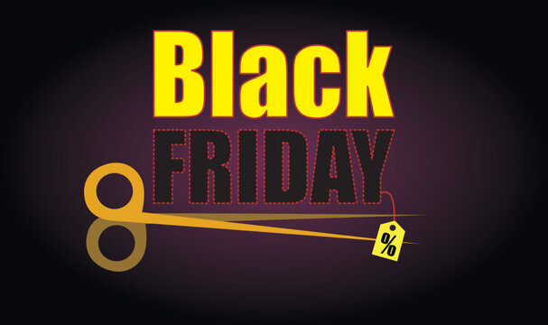 Black Friday with ticket and scissors