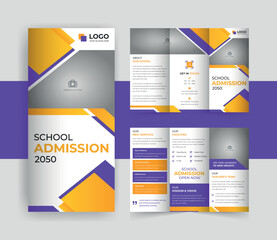 Modern kids education school admission trifold template