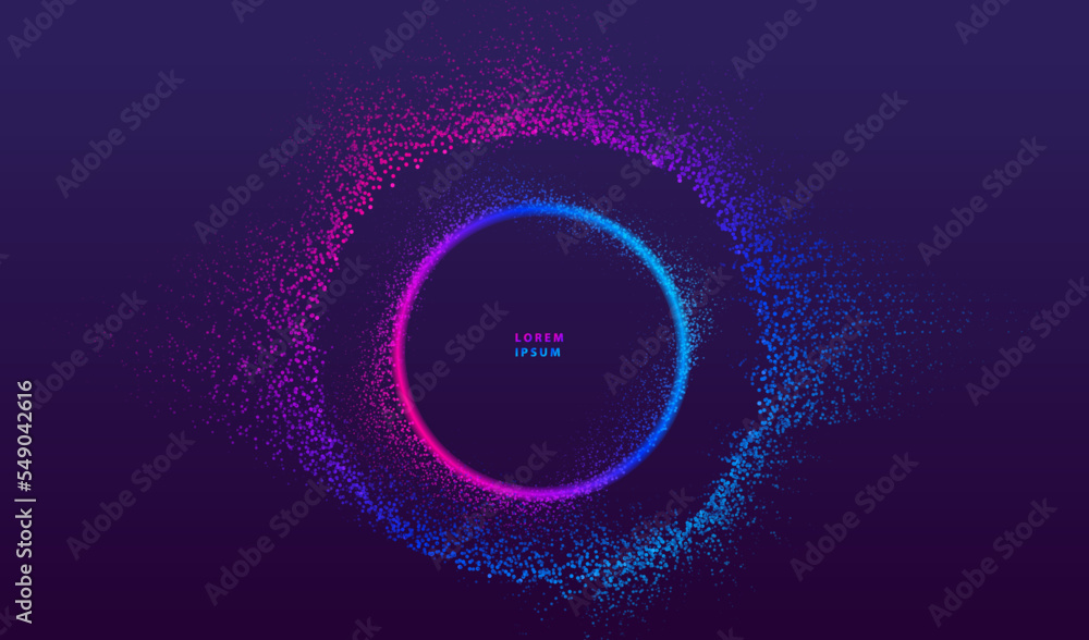 Aufkleber liquid dots glowing abstract background. neon explosion splash surface shapes design. modern cyber l