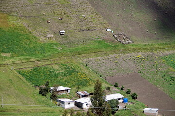 Sloping fields outside Latacunga, Ecuador