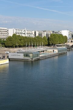 Aerial View Of The Josephine Baker Pool In Paris, France