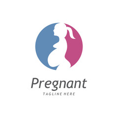 Pregnant template vector icon