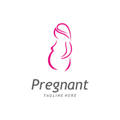 Pregnant template vector icon