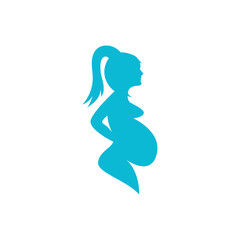 Pregnant template vector icon