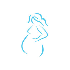 Pregnant template vector icon
