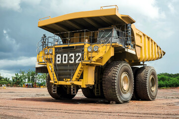 Yellow Heavy Dump Truck, Mining Dump Truck