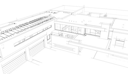 architectural sketch of a house