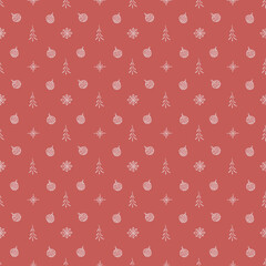 Seamless christmas tree pattern. christmas tree ornament. Doodle illustration with christmas tree