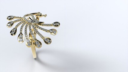 Obraz premium ring, wedding, engagement, gold, jewel, diamond, peacock