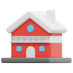 chalet 3d render icon illustration