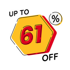 Vector of discount up to 61%, suitable for advertising content
