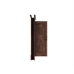 Wood Walnut Open Door isolated