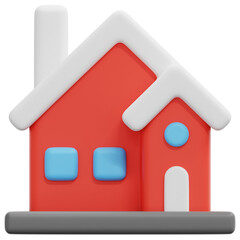 house 3d render icon illustration