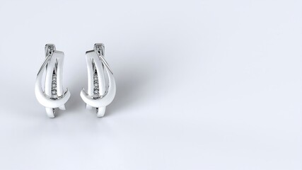 earring, ear ring, diamond, jewelley, fashion, accessory, silver