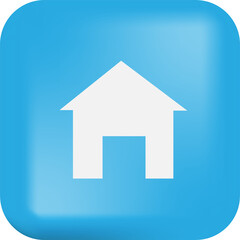 Fototapeta premium Home icon on blue button. Real estate, construction concept.