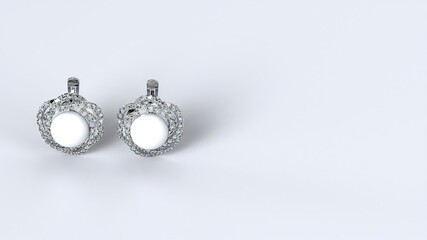 earring, ear ring, diamond, jewelley, fashion, accessory, silver, pearl