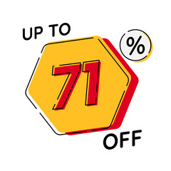 Vector of discount up to 71%, suitable for advertising content