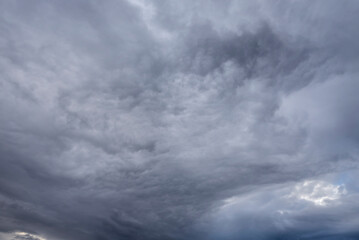 Cloudy skies with many dark clouds about to drop a good rain