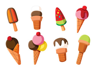 ice cream design colorful glass and pattem background illustration vector
