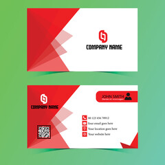 Business Card Design. Red  Business Card Design Vector Template.