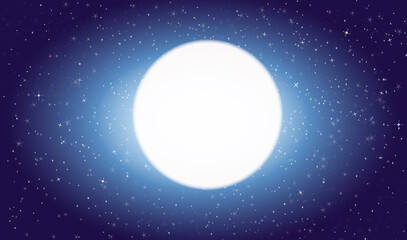 fond dégradé bleu nuit étoilée pleine lune centrale