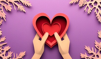 AI-generated Image Of A Giving Tuesday Papercut Art Background