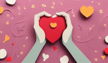 AI-generated Image Of A Giving Tuesday Papercut Art Background