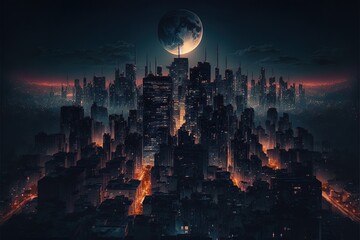 A Cityscape At Night