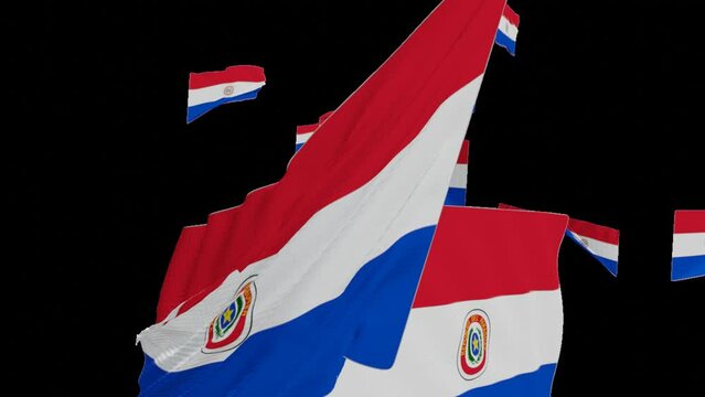 Paraguay flag waving in the wind with high quality with transparent background	