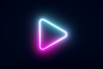neon media player button, 3d render