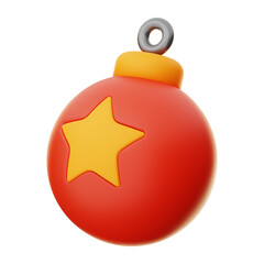 Obraz premium Premium Christmas decoration ball icon 3d rendering on isolated background