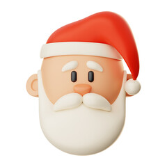 Premium Christmas santa claus icon 3d rendering on isolated background