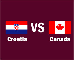 Fototapeta na wymiar Croatia And Canada Flag Emblem With Names Symbol Design Europe And North America football Final Vector European And North American Countries Football Teams Illustration