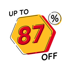 Vector of discount up to 87%, suitable for advertising content