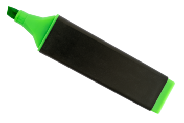 surligneur vert sur fond transparent