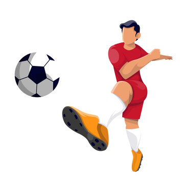 soccer player kicking ball vector design