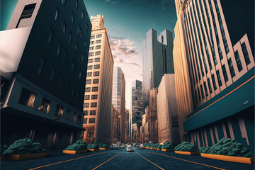 Fototapeta premium Urban City Background For Video Conferencing
