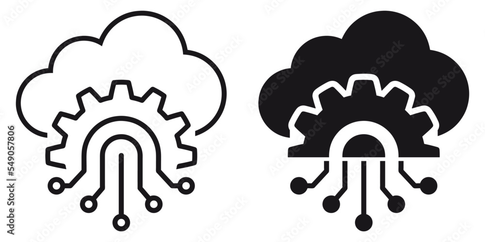 Poster ofvs237 outlinefilledvectorsign ofvs - smart production vector icon . isolated transparent . cloud g