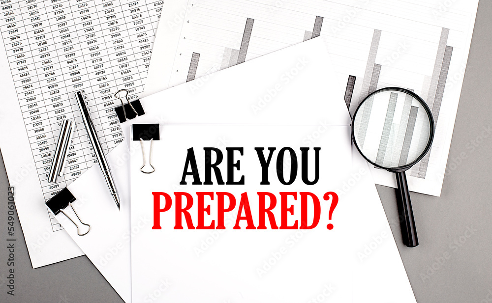 Poster are you prepared text on a paper on chart background