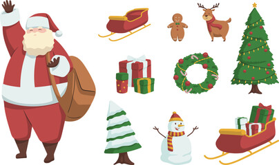 Christmas Character and Element Vector Illustration