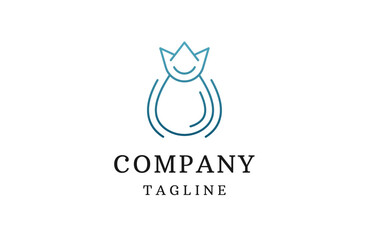 Water drop with royal line logo design template