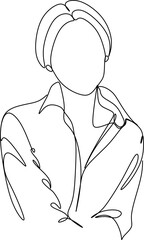 Abstract woman face line drawing. Line art Print. Cosmetics logo. Fashion sketch