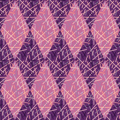 Random lines mosaic seamless pattern. Hand drawn tribal geometric tile. Vintage ethnic line ornament.