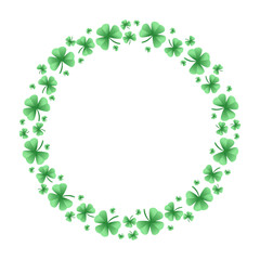 Round frame with clover leaves